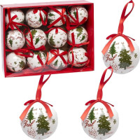 Елочные шарики "Елка" 75-195А пластик, коробка 12 штук 7 см (75-195А)