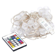 Гірлянда RGB з пультом "Кулька велика" D-52 Smart, USB 50L 5 метрів, змінює колір  (D-52)