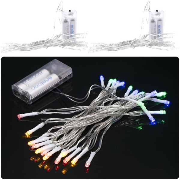 Гірлянда "Ниточка" RJ-06 на 2-х батарейках 30 лампочок 4 метри, мультиколір  (RJ-06)