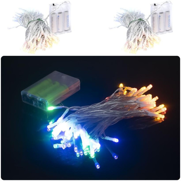 Гірлянда "Ниточка" RJ-07 на 3-х батарейках 50 лампочок 6 метрів, мультиколір  (RJ-07)