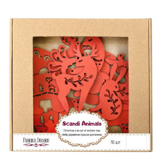 Набір ялинкових прикрас "Казкові звірятка етно" FDZ-532-4, 10 шт (FDZ-532-4)