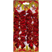 Набір святкових червоних бантиків 2035SP (98395) 12 штук (2035SP)