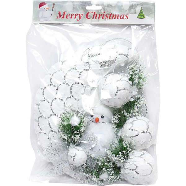 Новорічна прикраса "Сніговик з прикрасою" 116327, 25 x 32 см (116327)