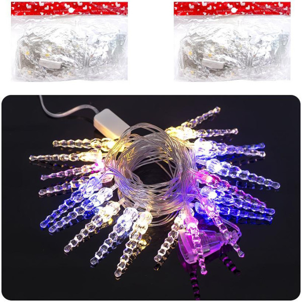 Гірлянда електрична LED "Бурульки" D-23, 4 метри 20 лампочок, мультиколір  (D-23)