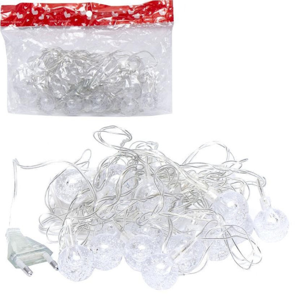 Гірлянда електрична "Кульки об'ємні" RJ-16 LED 20 лампочок, мультиколір 3,5 м  (RJ-16)