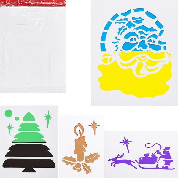Набір новорічних трафаретів Babmi 6106-20/42 8 аркушів А3 (6106-20/42)