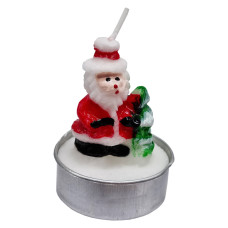 Новорічна свічка "Санта Клаус з ялинкою" Bambi 10-81-4 розмір свічки 3,5х5 см (10-81-4)