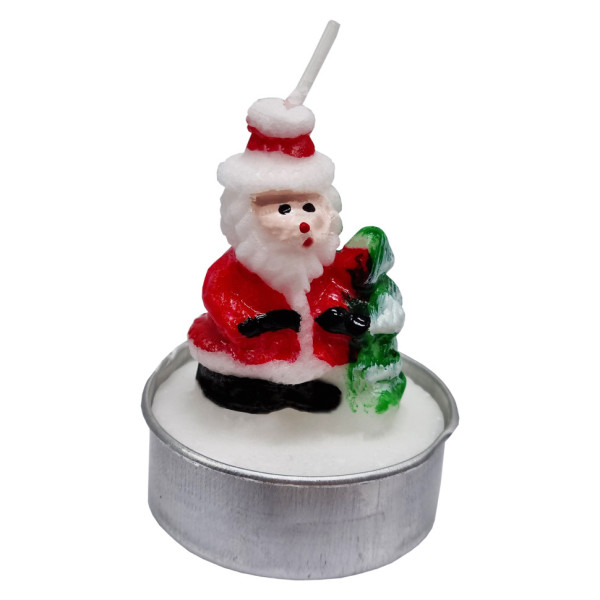 Новорічна свічка "Санта Клаус з ялинкою" Bambi 10-81-4 розмір свічки 3,5х5 см (10-81-4)