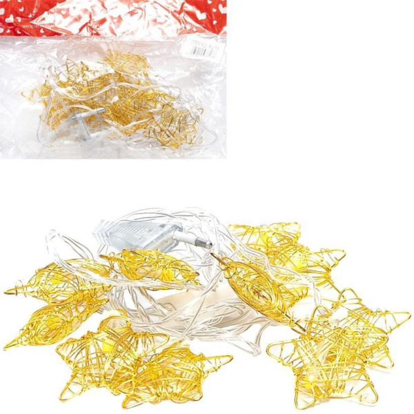 Гірлянда електрична LED "Золота Зірка" RJ-13 жовтий колір 10 лампочок 2 метри (RJ-13)