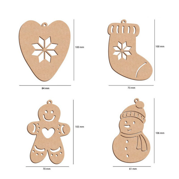 Набір ялинкових прикрас "Зимові атрибути" FDZ-533, 10 шт (FDZ-533)