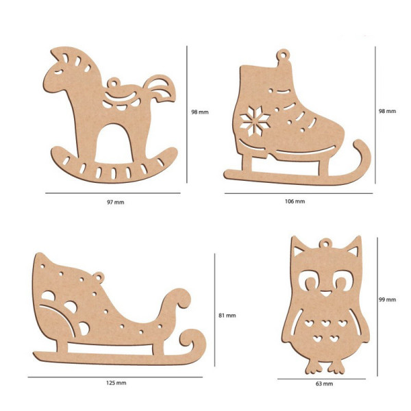 Набір ялинкових прикрас "Зимові атрибути" FDZ-533, 10 шт (FDZ-533)