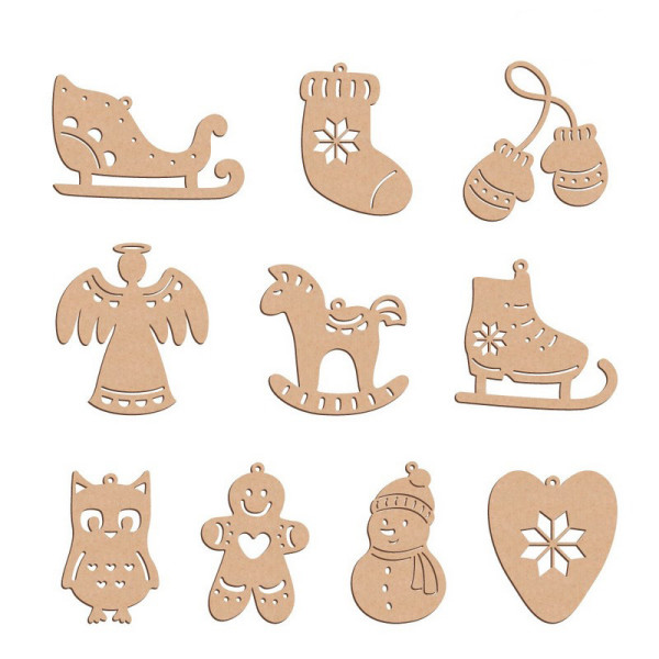 Набір ялинкових прикрас "Зимові атрибути" FDZ-533, 10 шт (FDZ-533)