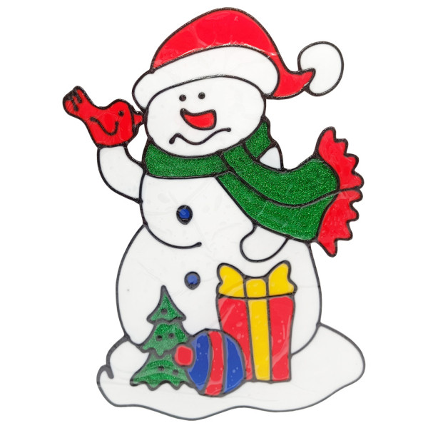 Силіконова наклейка на скло "Сніговик" 13-65-4, 25 х 30 см (13-65-4)