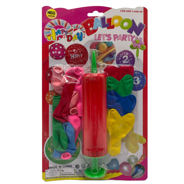 Набір Повітряних кульок "Серце" MK5479 насос, 17 шт, на аркуші Червоний (MK5479(Red))