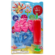 Набір Повітряних кульок "It's a girl/It's a boy" MK5478 насос, 6 шт, на аркуші Червоний (MK5478(Red))