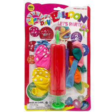 Набір Повітряних кульок MK5480 насос, 14 шт, на аркуші Червоний (MK5480(Red))