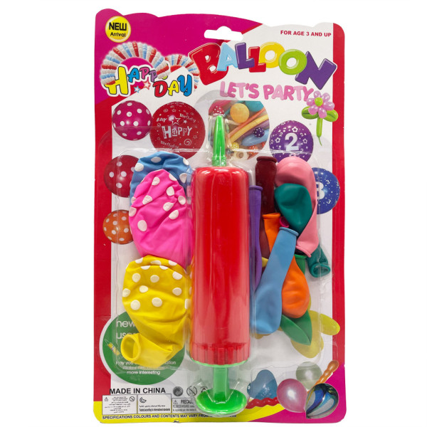 Набір Повітряних кульок MK5480 насос, 14 шт, на аркуші Червоний (MK5480(Red))