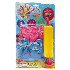 Набір Повітряних кульок "It's a girl/It's a boy" MK5478 насос, 6 шт, на аркуші Жовтий (MK5478(Yellow))