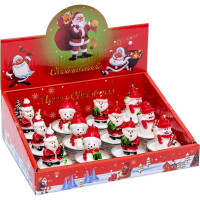 Свеча новогодняя "Санта Клаус, Снеговик" 10-81 размер 5 см, 12 штук(10-81)