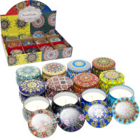 Ароматична свічка "Орнамент" 8649O у залізній баночці, в асортименті (8649O)