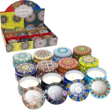 Ароматична свічка "Орнамент" 8649O у залізній баночці, в асортименті (8649O)