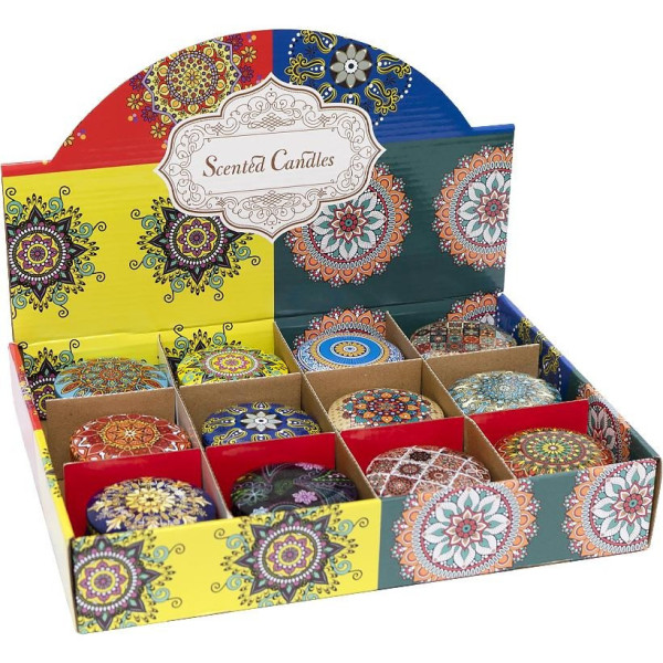 Ароматична свічка "Орнамент" 8649O у залізній баночці, в асортименті (8649O)