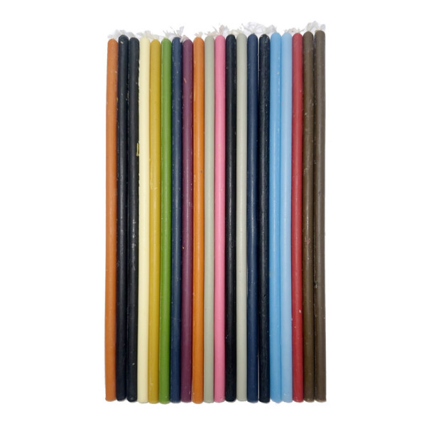 Набір кольорових свічок Mix-20, 0,6 см, 20 см, 20 штук у комплекті (Mix-20)