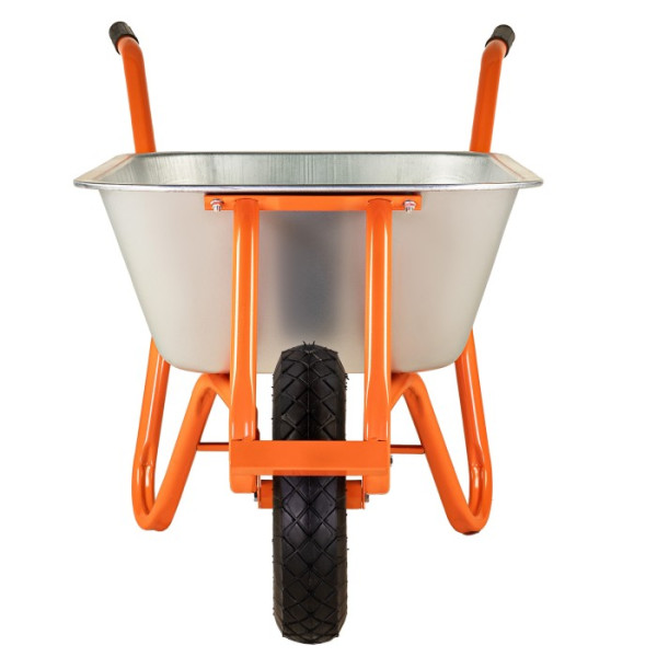 Тачка F1 90л оцинк. корито 0,8мм,рама оранж., полвур. колесо КВІТКА PRO Арт.550402