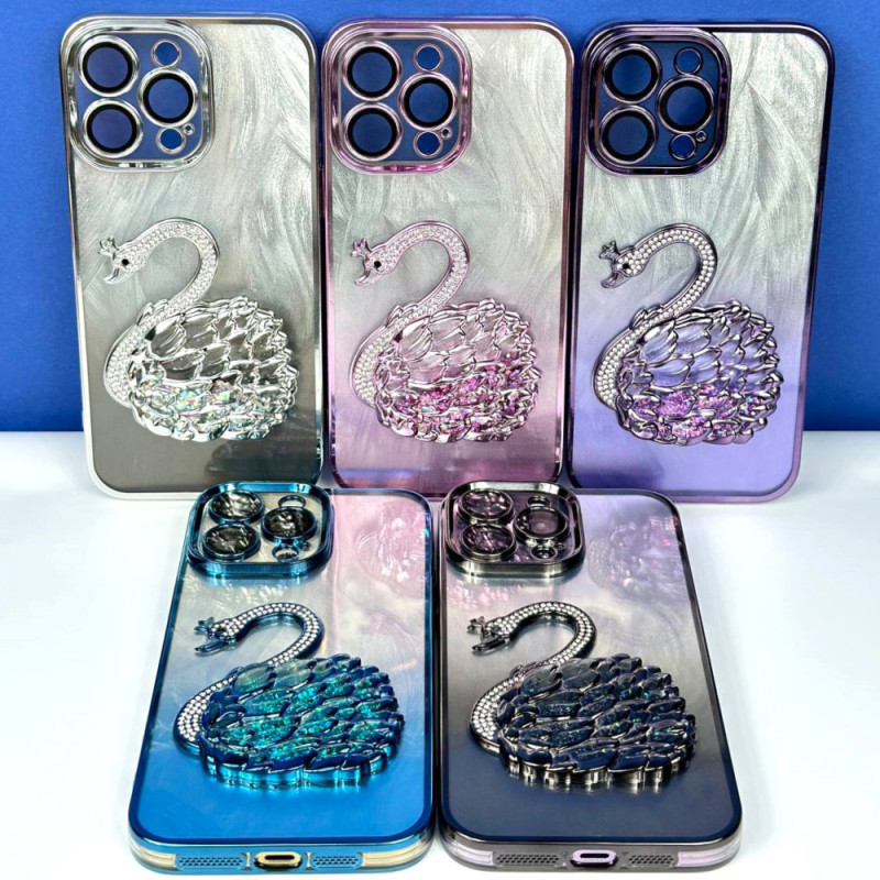 Чехол накладка Shiny Swan Ombre iPhone 15 Pro Max Арт.50018
