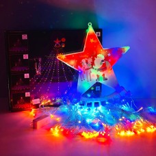 Гірлянда Xmas Водоспад із зіркою 210Led Мультикольорова від 220V Арт.44533