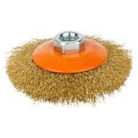 Щітка дротяна конусоподібна Ø100мм М14×2 мм (латуньована) GRAD Арт.9035105