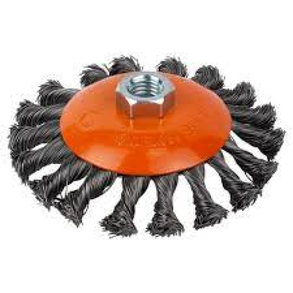 Щітка дротяна конусоподібна Ø115мм М14×2 мм (сталева кручена) GRAD Арт.9040115