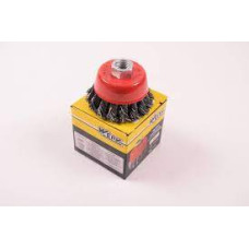Щетка торцевая D85м из латунированной рифленой проволоки Mastertool Арт.19-7108