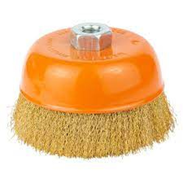 Щітка дротяна чашоподібна Ø125мм М14×2 мм (латуньована) GRAD Арт.9033125