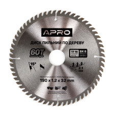 Диск пильний по дереву 190х32(30)х60Т APRO Арт.830177
