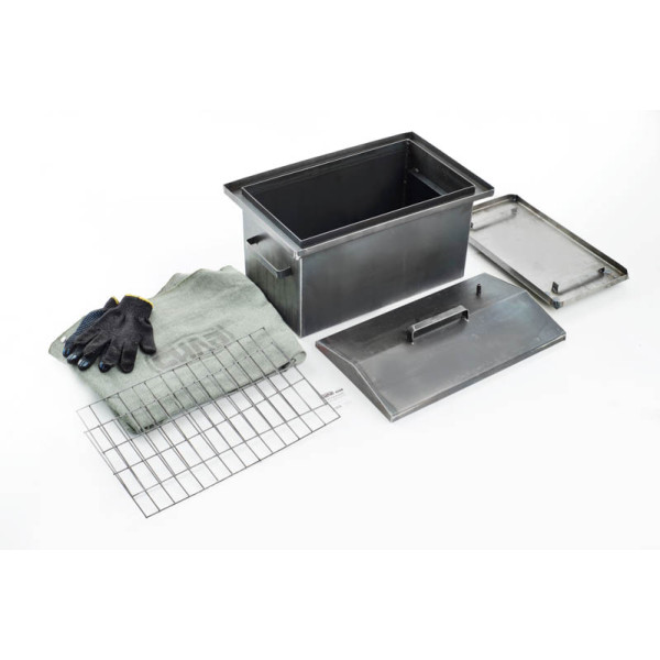 Коптильня з гідрозатвором товщина метала 2мм 510*310*320мм з чохлом і рукавичками СИЛА Арт.960003