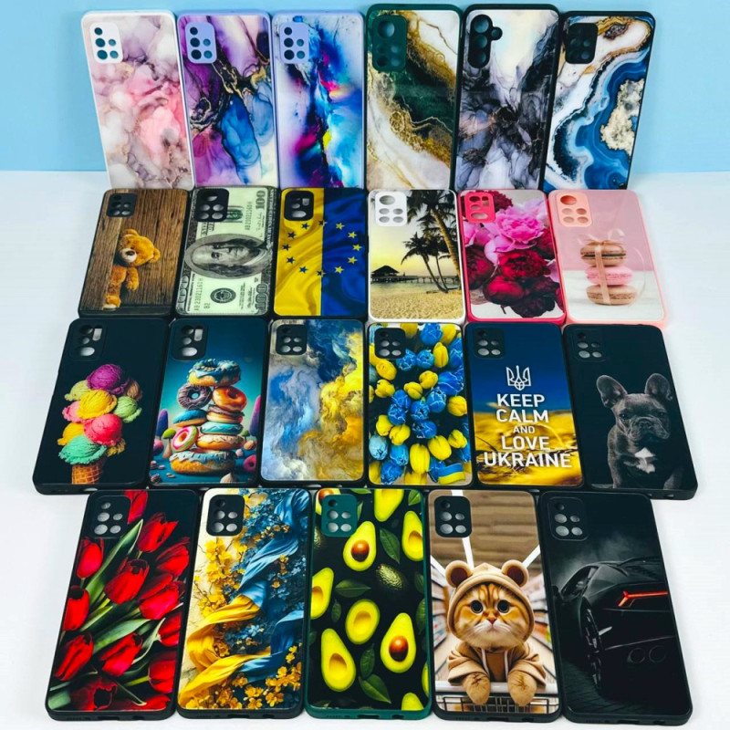 Чехол накладка Glass Case Marble and Pattern Xiaomi 13 Lite Арт.43367