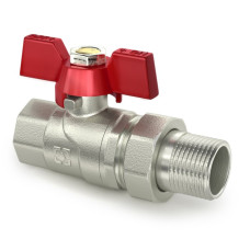 Кран кульовий з амер.DN20 ВЗ 3/4" Raftec метелик RED Арт.54584