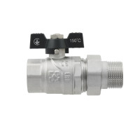 Кран шаровой с амер.DN15 ВЗ 1/2" Raftec бабочка BLACK Арт.51759