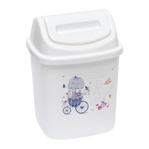 Мусорное ведро пластиковое с поворотной крышкой 16*21*12см YC43 252-55 Арт.116785