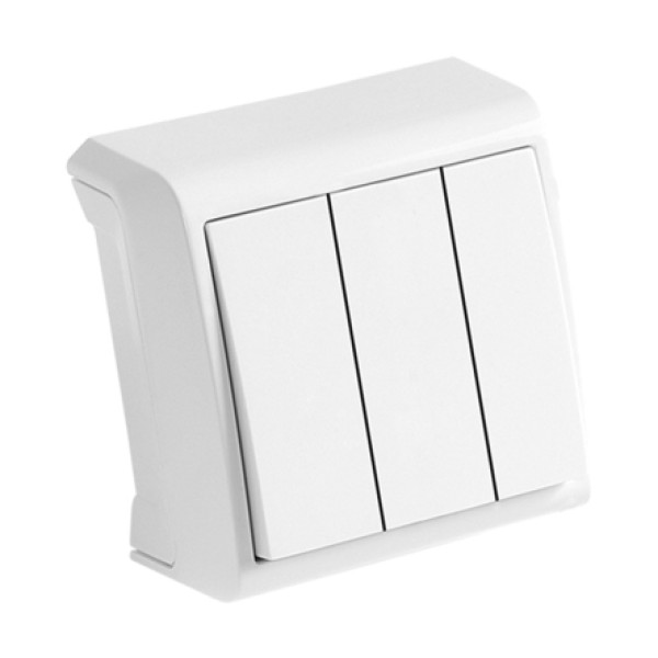 Вимикач 3кл накладний білий Viko Vera IP20 Арт.006629