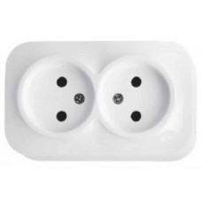 Розетка накладная 2-я DARA белая IP20 Арт.005016