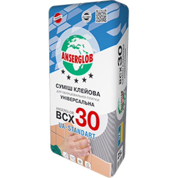 Ансерглоб ВСХ-30 Клей для плитки 25кг 1/48 Арт.211009