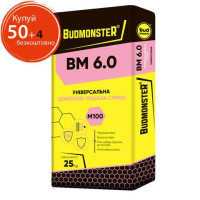 БудМонстр 6.0 суміш цементно-піщана 25кг 1/54 Арт.270446