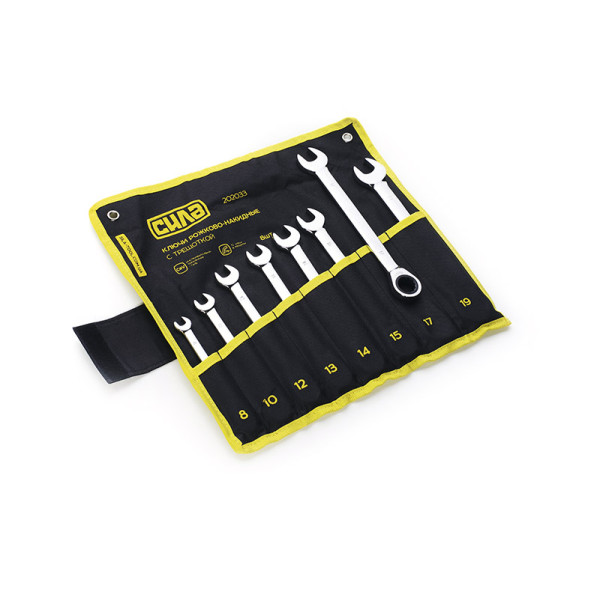 Набір ключів рожково - накидних в чохлі CrV 6, 7, 8, 9, 10, Сила Арт.201149