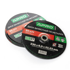 Диск зачисний до металу 230х6х22,22мм 5шт в пач APRO Арт.829018