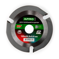 Диск пильный по дереву с твердосплавными напайками 125х22.2мм 3Т APRO Арт.830098