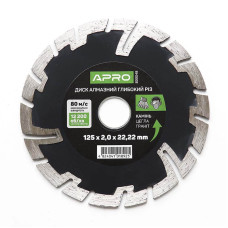 Диск до бетону 125х2,0мм (22-24%) глибокий різ APRO Арт.830048