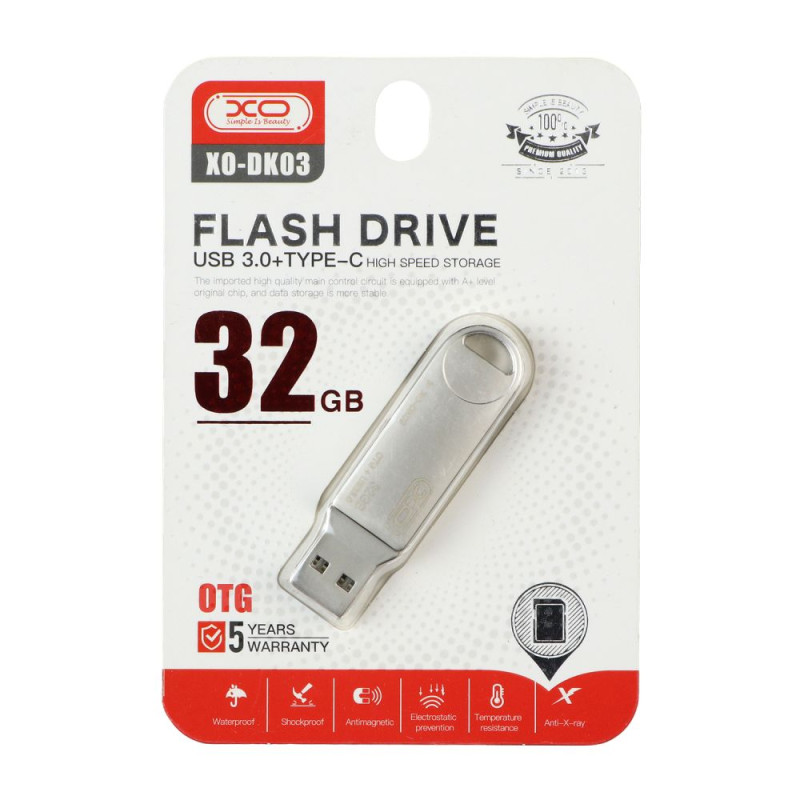 USB флеш XO DK03 32Gb USB3.0+Type-C Арт.36107