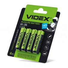 Батарейка лужна Videx LR6/AA 4шт Арт.21163